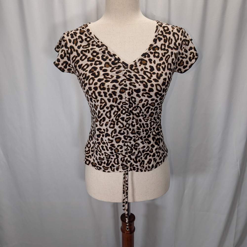 Olivia Rae Leopard Print Short Sleeve Top